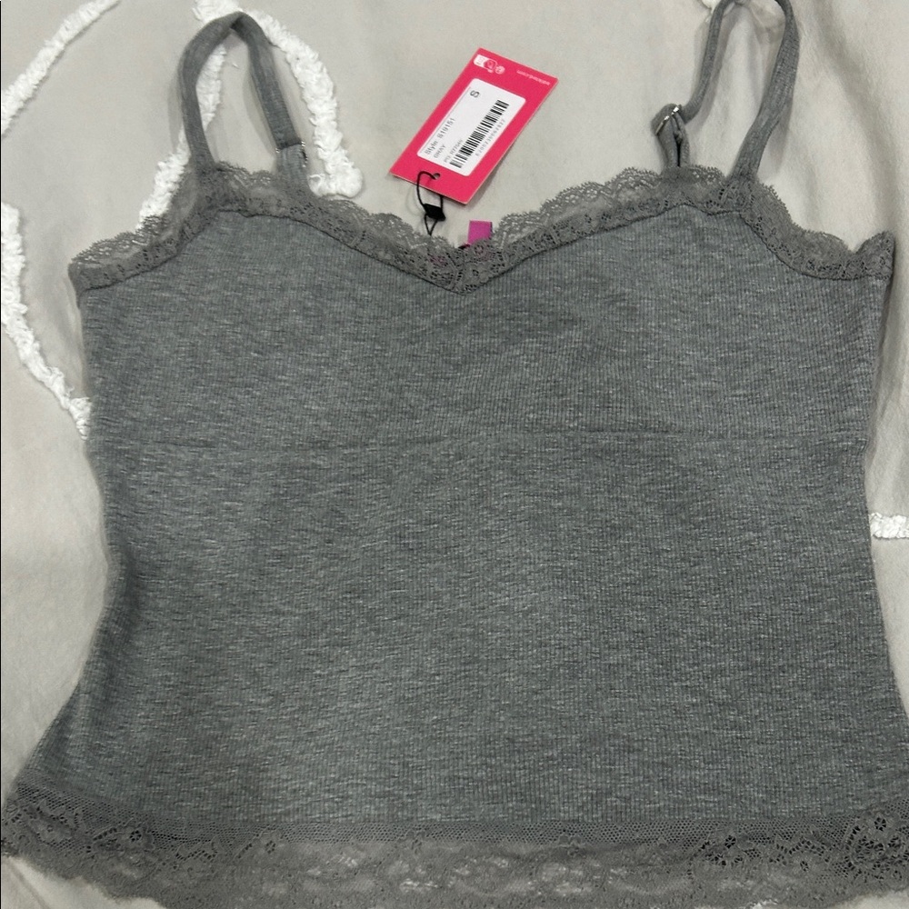 NWT Edikted Charcoal Lace Cami Tank Top Small S